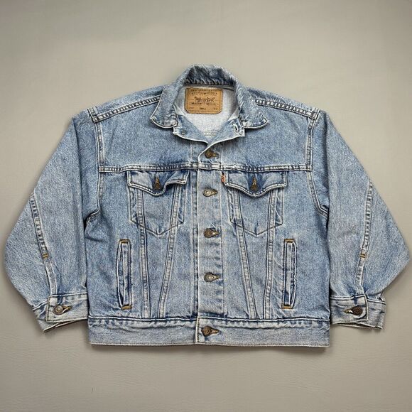Levi's Jackets & Blazers - Vintage Levis Jacket Women's Small Light Wash Denim Orange Tab Trucker USA Made
